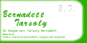 bernadett tarsoly business card